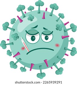 Vector illustration of an Influenzavirus in cartoon style isolated on white background