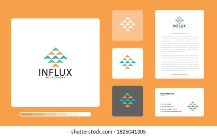 Vector illustration of influx logo design template. Isolated on a colored background.