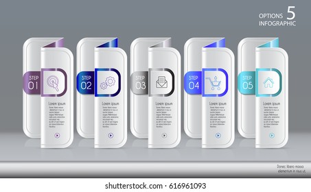 Vector illustration info graphics set. Template for brochure, business, web design. Business concept with options, steps or processes.