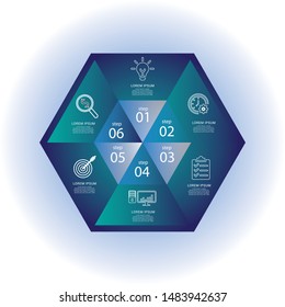 Vector illustration info graphics six options. Template for brochure, business, web design