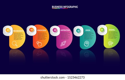 Vector Illustration Infographic 5 Steps template vector can be used for  workflow layout Business data visualization, business concept, presentations, process diagram, flow chart, info graph
