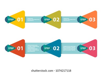 Vector illustration of infographic arrows with 3 step.