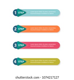 Vector illustration of infographic arrows with 4 steps.