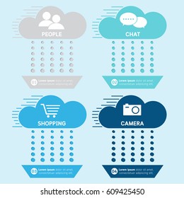 Vector illustration infographic business presentation cloud concept. 