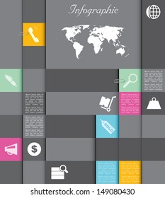 Vector illustration of an infographic composition.