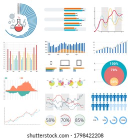 Ilustración vectorial. Elementos de creación de infografía.