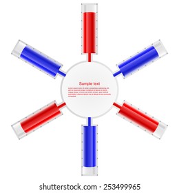 Vector illustration infographic cylinders with liquid