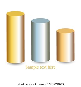 Vector illustration of infographic design in cylindrical style.
