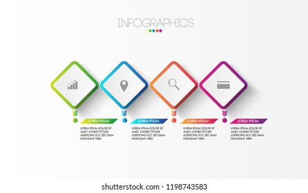 vector illustration Infographic design template with icons and 4 options or steps. Can be used for process, presentations, layout, banner,info graph.