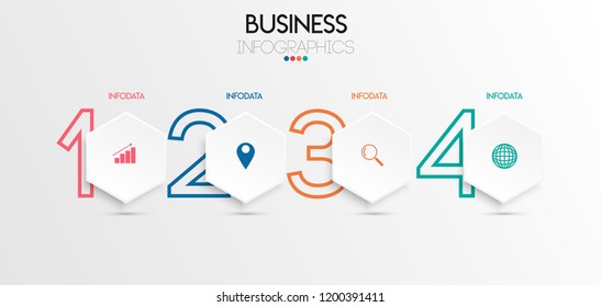 vector illustration Infographic design template with icons and 4 options or steps. Can be used for process, presentations, layout, banner,info graph.