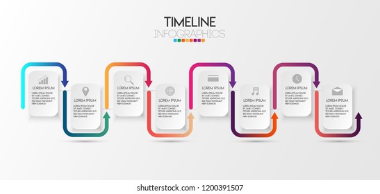 vector illustration Infographic design template with icons and 8 options or steps. Can be used for process, presentations, layout, banner,info graph.