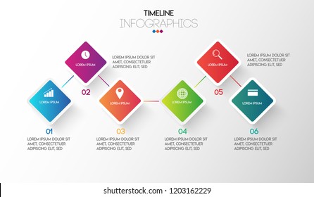 vector illustration Infographic design template with icons and 6 options or steps. Can be used for process, presentations, layout, banner,info graph.