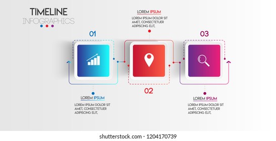 vector illustration Infographic design template with icons and 3 options or steps. Can be used for process, presentations, layout, banner,info graph.