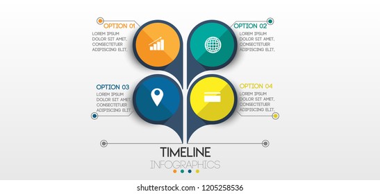 vector illustration Infographic design template with icons and 4 options or steps. Can be used for process, presentations, layout, banner,info graph.
