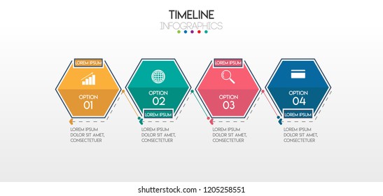 vector illustration Infographic design template with icons and 4 options or steps. Can be used for process, presentations, layout, banner,info graph.