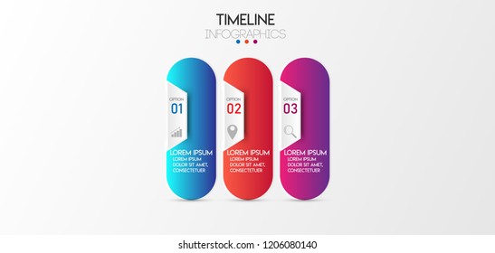 vector illustration Infographic design template with icons and 3 options or steps. Can be used for process, presentations, layout, banner,info graph.