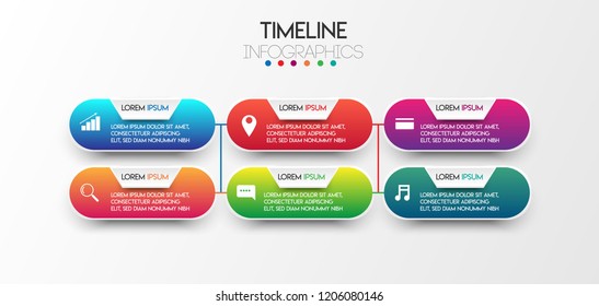 vector illustration Infographic design template with icons and 6 options or steps. Can be used for process, presentations, layout, banner,info graph.