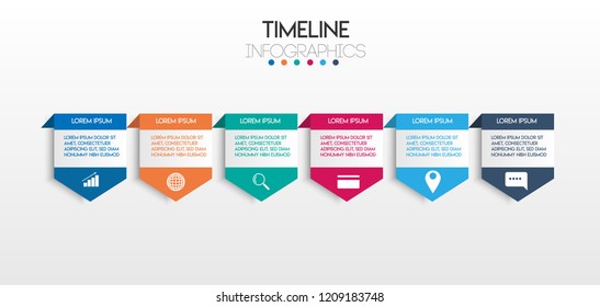 vector illustration Infographic design template with icons and 6 options or steps. Can be used for process, presentations, layout, banner,info graph.