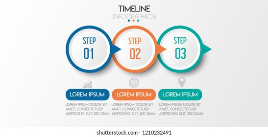 vector illustration Infographic design template with icons and 3 options or steps. Can be used for process, presentations, layout, banner,info graph.