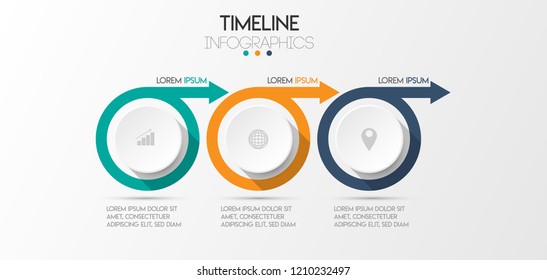 vector illustration Infographic design template with icons and 3 options or steps. Can be used for process, presentations, layout, banner,info graph.