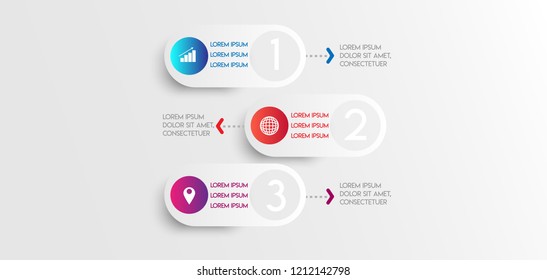vector illustration Infographic design template with icons and 3 options or steps. Can be used for process, presentations, layout, banner,info graph.