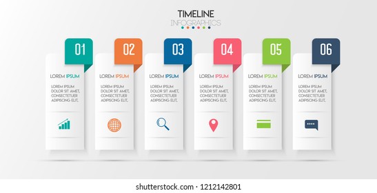 vector illustration Infographic design template with icons and 6 options or steps. Can be used for process, presentations, layout, banner,info graph.