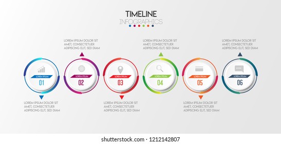 vector illustration Infographic design template with icons and 6 options or steps. Can be used for process, presentations, layout, banner,info graph.
