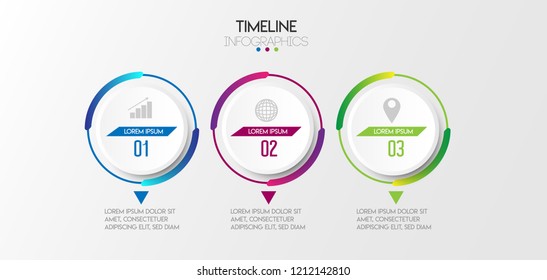 vector illustration Infographic design template with icons and 3 options or steps. Can be used for process, presentations, layout, banner,info graph.