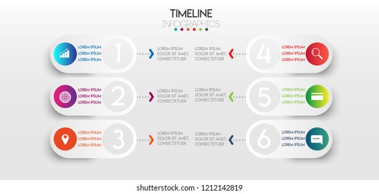 vector illustration Infographic design template with icons and 6 options or steps. Can be used for process, presentations, layout, banner,info graph.