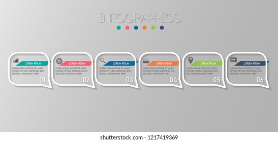 vector illustration Infographic design template with icons and 6 options or steps. Can be used for process, presentations, layout, banner,info graph.