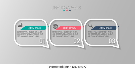 vector illustration Infographic design template with icons and 3 options or steps. Can be used for process, presentations, layout, banner,info graph.