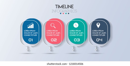 vector illustration Infographic design template with icons and 4 options or steps. Can be used for process, presentations, layout, banner,info graph.
