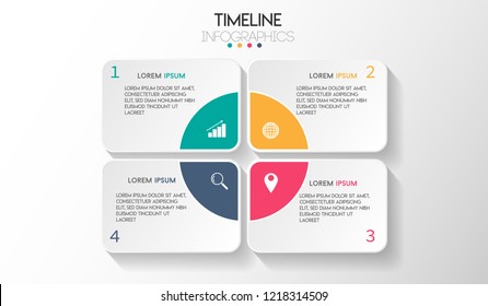 vector illustration Infographic design template with icons and 4 options or steps. Can be used for process, presentations, layout, banner,info graph.