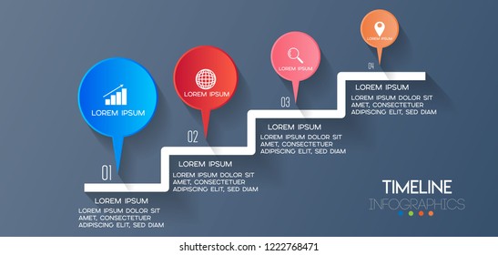 vector illustration Infographic design template with icons and 4 options or steps. Can be used for process, presentations, layout, banner,info graph.