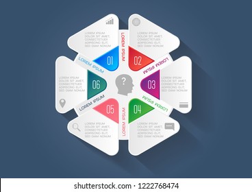 vector illustration Infographic design template with icons and 6 options or steps. Can be used for process, presentations, layout, banner,info graph.