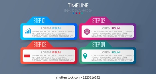 vector illustration Infographic design template with icons and 4 options or steps. Can be used for process, presentations, layout, banner,info graph.