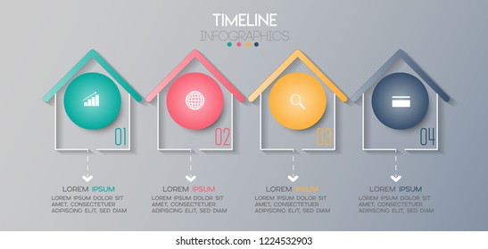 vector illustration Infographic design template with icons and 4 options or steps. Can be used for process, presentations, layout, banner,info graph.