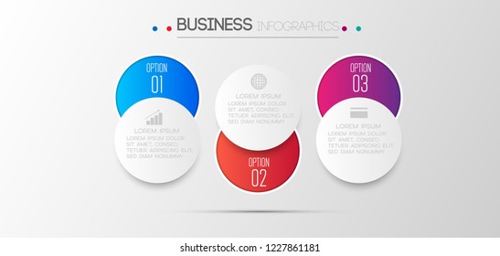 vector illustration Infographic design template with icons and 3 options or steps. Can be used for process, presentations, layout, banner,info graph.