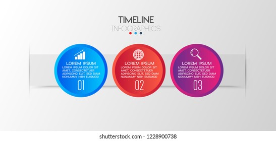 vector illustration Infographic design template with icons and 3 options or steps. Can be used for process, presentations, layout, banner,info graph.
