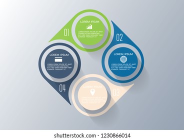 vector illustration Infographic design template with icons and 4 options or steps. Can be used for process, presentations, layout, banner,info graph.