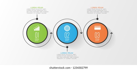 vector illustration Infographic design template with icons and 3 options or steps. Can be used for process, presentations, layout, banner,info graph.