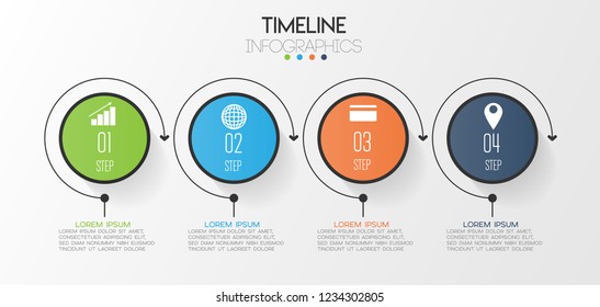 vector illustration Infographic design template with icons and 4 options or steps. Can be used for process, presentations, layout, banner,info graph.