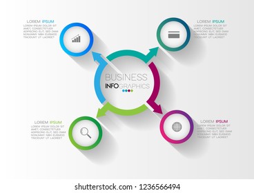 vector illustration Infographic design template with icons and 4 options or steps. Can be used for process, presentations, layout, banner,info graph.