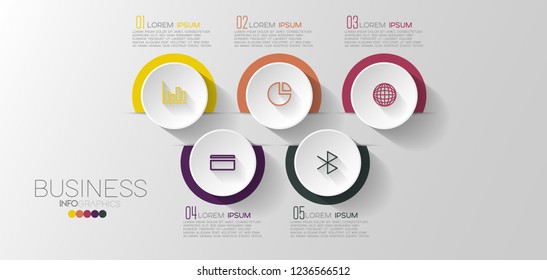 vector illustration Infographic design template with icons and 5 options or steps. Can be used for process, presentations, layout, banner,info graph.