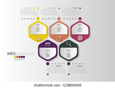 vector illustration Infographic design template with icons and 5 options or steps. Can be used for process, presentations, layout, banner,info graph.