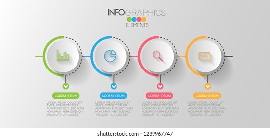 vector illustration Infographic design template with icons and 4 options or steps. Can be used for process, presentations, layout, banner,info graph.