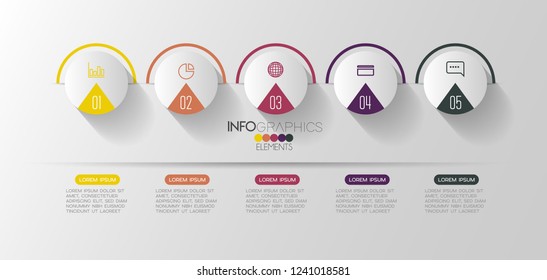 vector illustration Infographic design template with icons and 5 options or steps. Can be used for process, presentations, layout, banner,info graph.