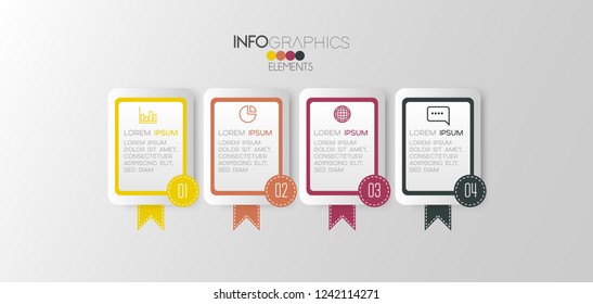 vector illustration Infographic design template with icons and 4 options or steps. Can be used for process, presentations, layout, banner,info graph.