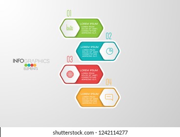 vector illustration Infographic design template with icons and 4 options or steps. Can be used for process, presentations, layout, banner,info graph.