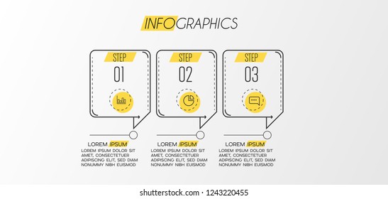 vector illustration Infographic design template with icons and 3 options or steps. Can be used for process, presentations, layout, banner,info graph.